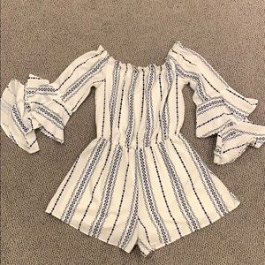Off the Shoulder Lined Romper